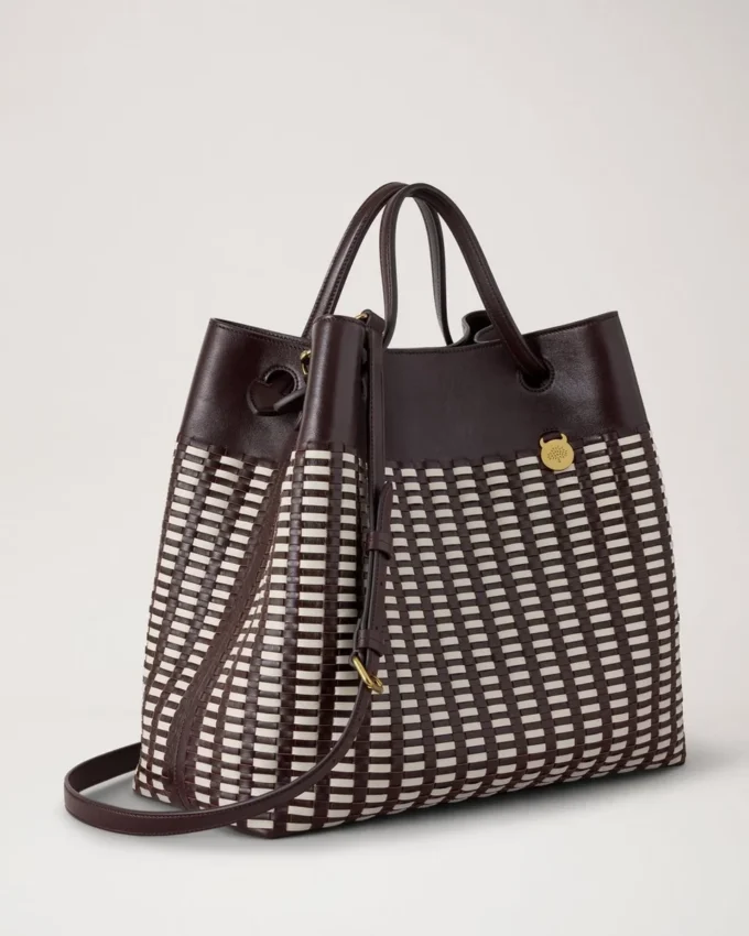 Woven Tote Ebony & Eggshell Woven Leather Gifts for Her Woven Tote Ebony & Eggshell Woven Leather Gifts for Her