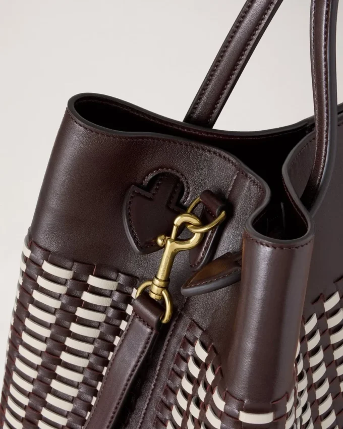 Woven Tote Ebony & Eggshell Woven Leather Gifts for Her Woven Tote Ebony & Eggshell Woven Leather Gifts for Her