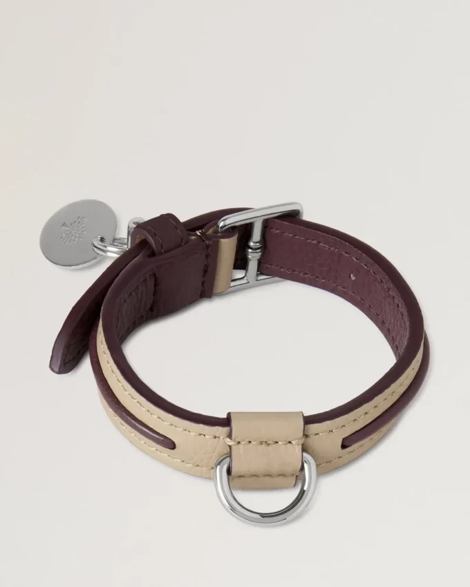 Xs Leather Dog Collar Dune & Oxblood Small Classic Grain Xs Leather Dog Collar Dune & Oxblood Small Classic Grain
