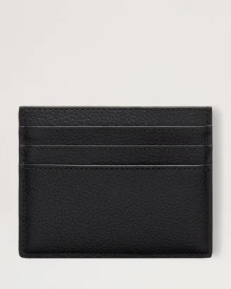 Zipped Credit Card Slip Black Small Classic Grain