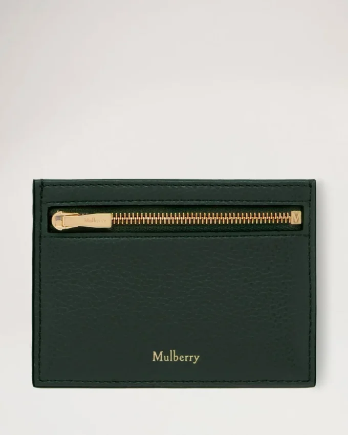 Zipped Credit Card Slip Mulberry Green Small Classic Grain Zipped Credit Card Slip Mulberry Green Small Classic Grain
